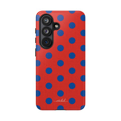 Cobalt & Poppy Polka Dot Phone Case by etchd, view 61