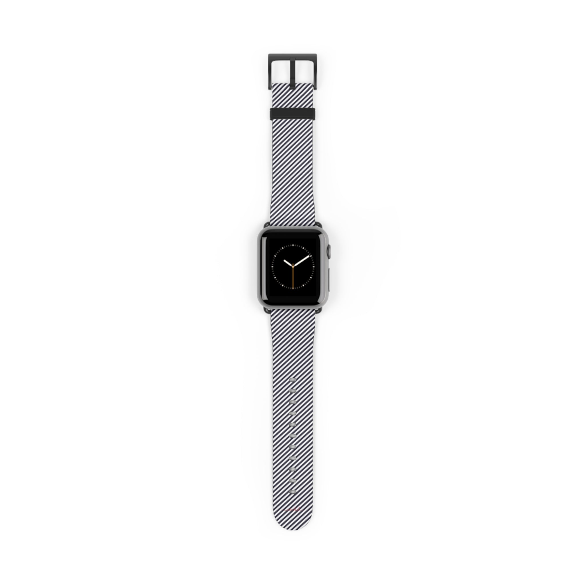 Navy & White Striped Diagonal Smartwatch Strap by etchd