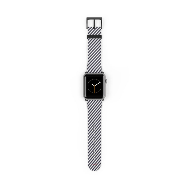 Navy & White Striped Diagonal Smartwatch Strap by etchd