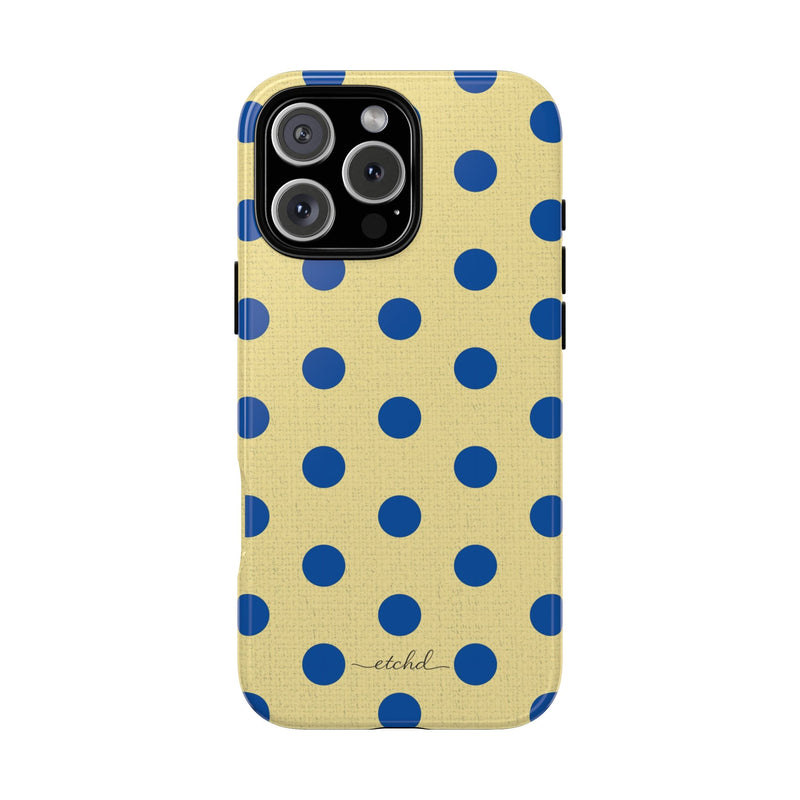 Cobalt & Butter Polka Dot