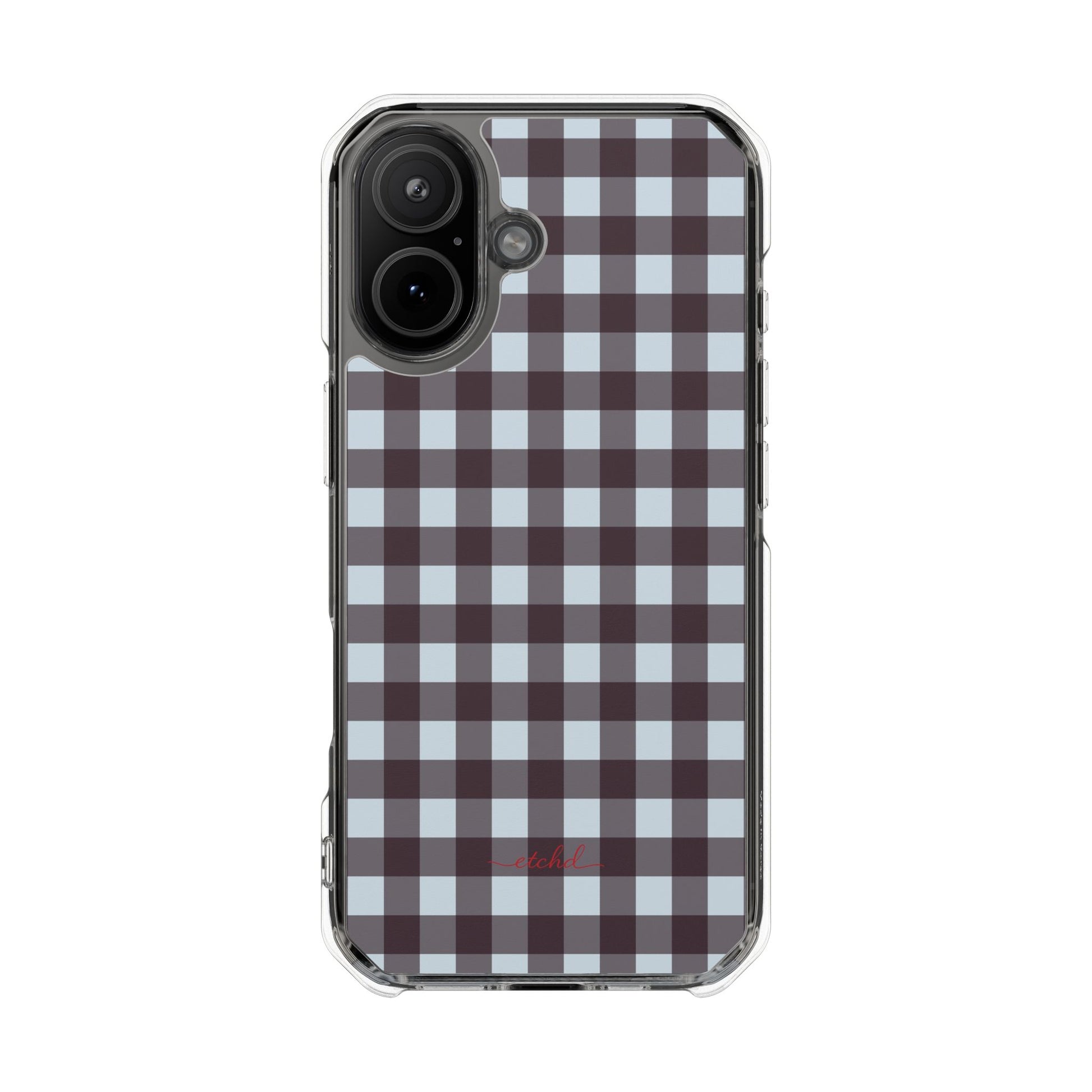 Blue & Plum Gingham Clear Magnetic Phone Case by etchd, view 13