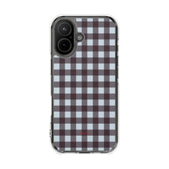 Blue & Plum Gingham Clear Magnetic Phone Case by etchd, view 13