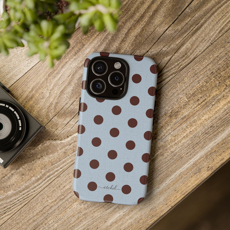 Blue & Cherry Polka Dot Phone Case-zoom-