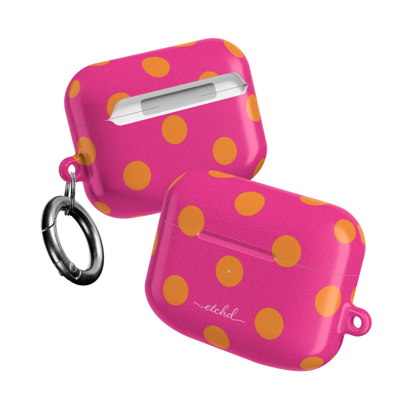 Orange & Pink Polka Dot AirPod Case by etchd, view 10