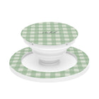 Sage & Cream Gingham Anello e supporto per telefono