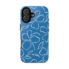 Cerulean & White Floral Magnetic Phone Case by etchd, view 25