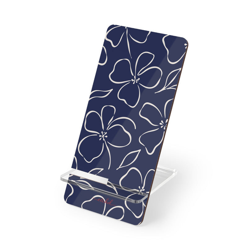 Navy & Cream Floral Phone Stand by etchd