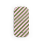 Green & Pink Striped Diagonal Agarre clipsable para móvil
