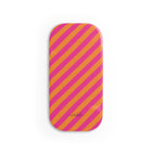 Pink & Orange Striped Diagonal Agarre clipsable para móvil