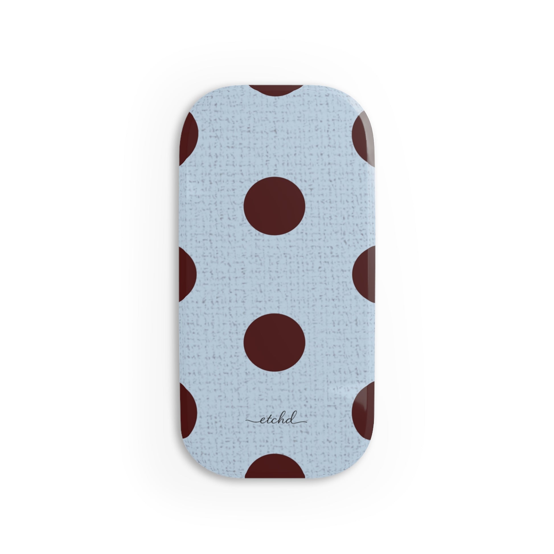 Blue & Cherry Polka Dot Click-On Phone Grip by etchd