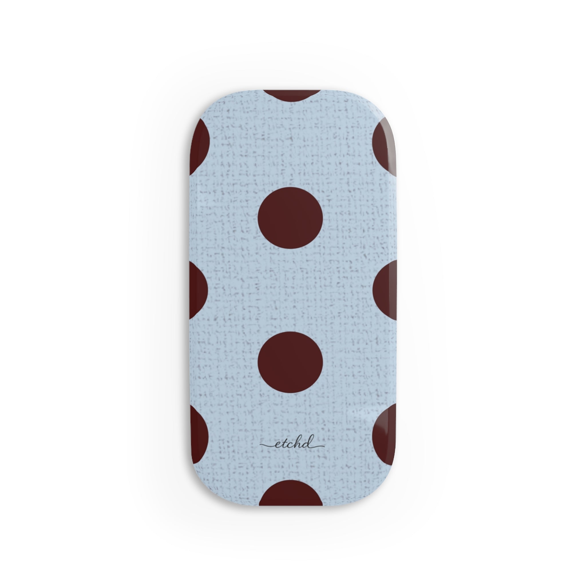Blue & Cherry Polka Dot Click-On Phone Grip by etchd