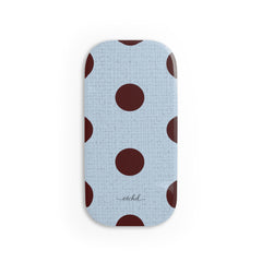 Blue & Cherry Polka Dot Click-On Phone Grip by etchd