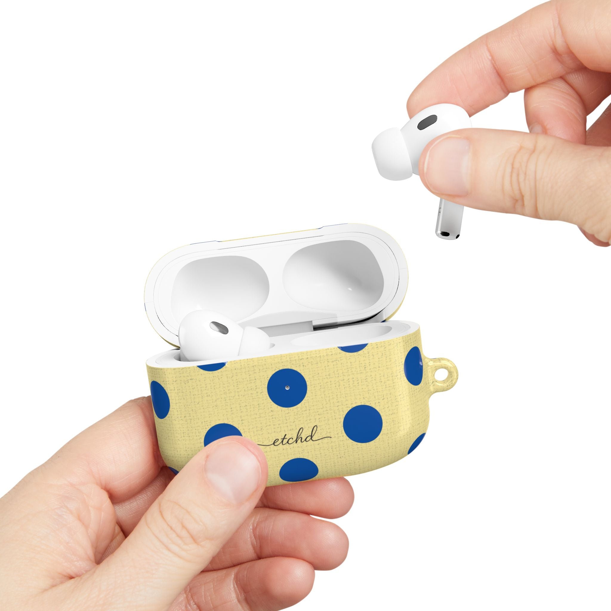 Cobalt & Butter Polka Dot AirPod Case by etchd, view 11