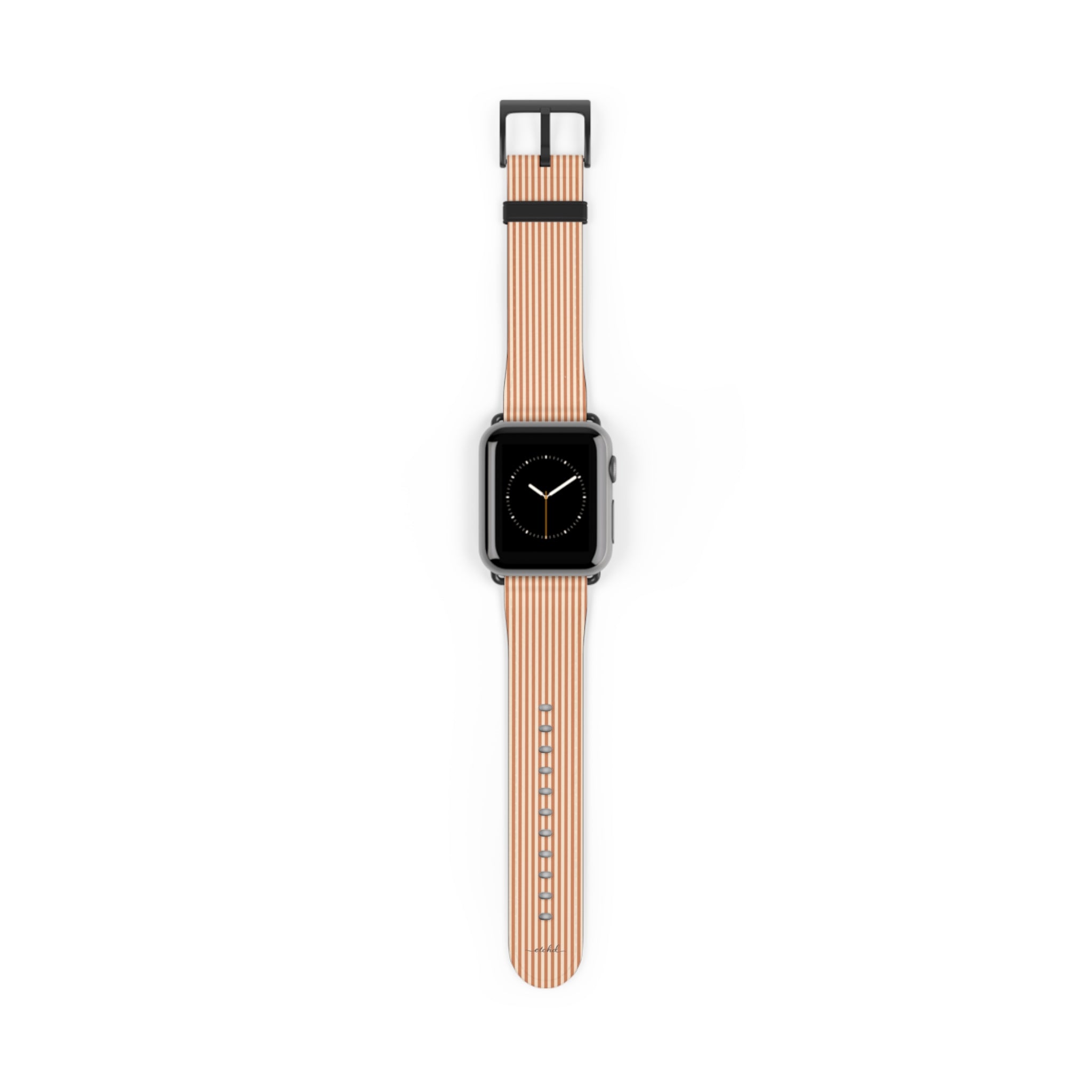 Terracotta & Cream Striped Smartwatch Strap by etchd
