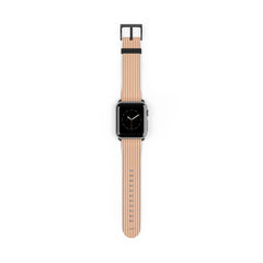 Terracotta & Cream Striped Correa para smartwatch de etchd