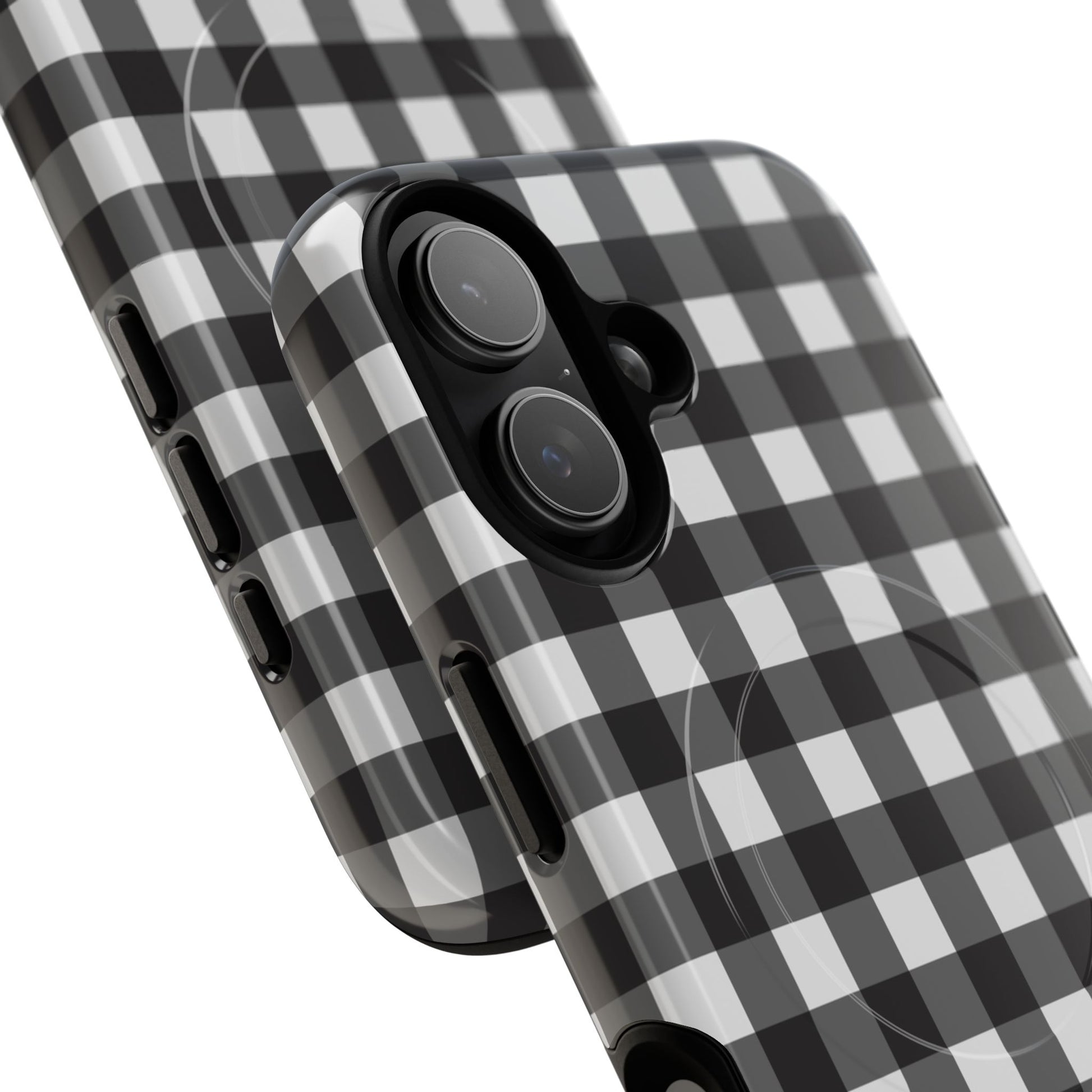 Black & White Gingham Magnetic Phone Case by etchd, view 87
