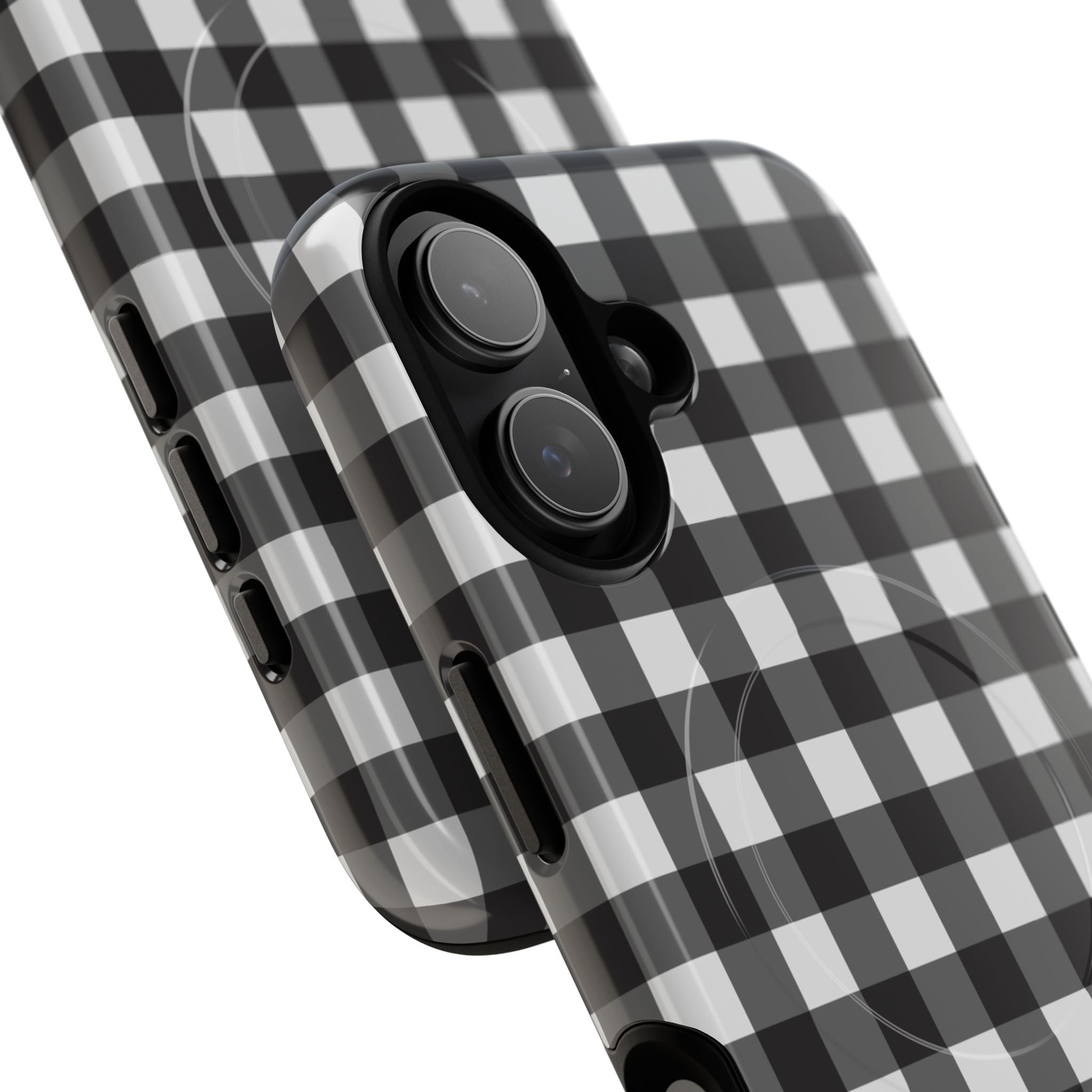 Black & White Gingham Magnetic Phone Case by etchd, view 87