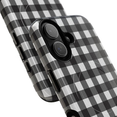 Black & White Gingham Magnetic Phone Case by etchd, view 87