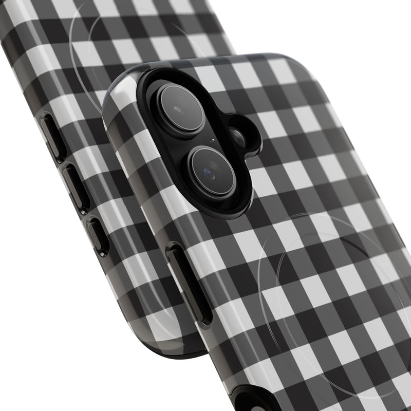 Black & White Gingham Magnetic Phone Case by etchd, view 87