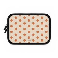 Terracotta & Cream Polka Dot Laptop Sleeve by etchd, view 2