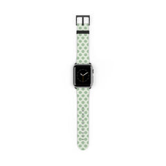Sage & Cream Polka Dot Smartwatch Strap by etchd