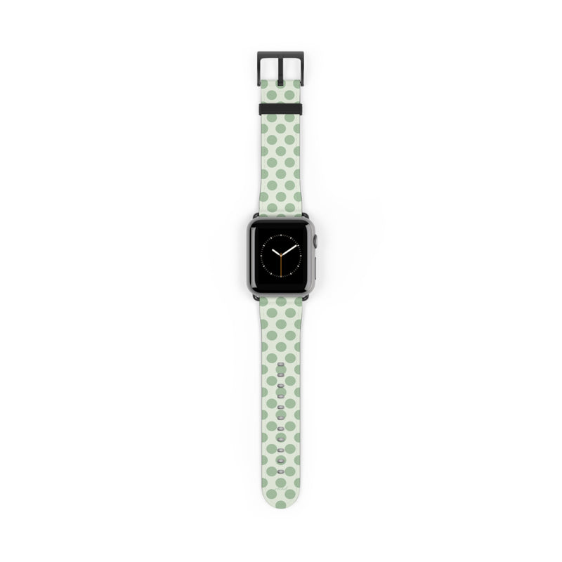 Sage & Cream Polka Dot Smartwatch Strap-zoom-