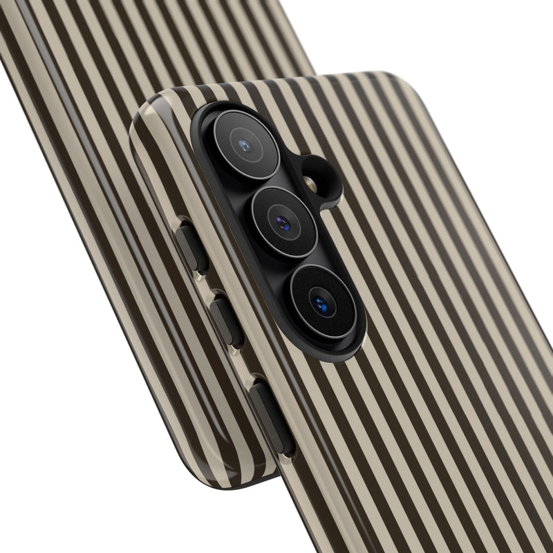 Cream & Brown Striped Phone Case by etchd, view 209