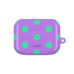 Hypermint & Lilac Polka Dot AirPod Case by etchd