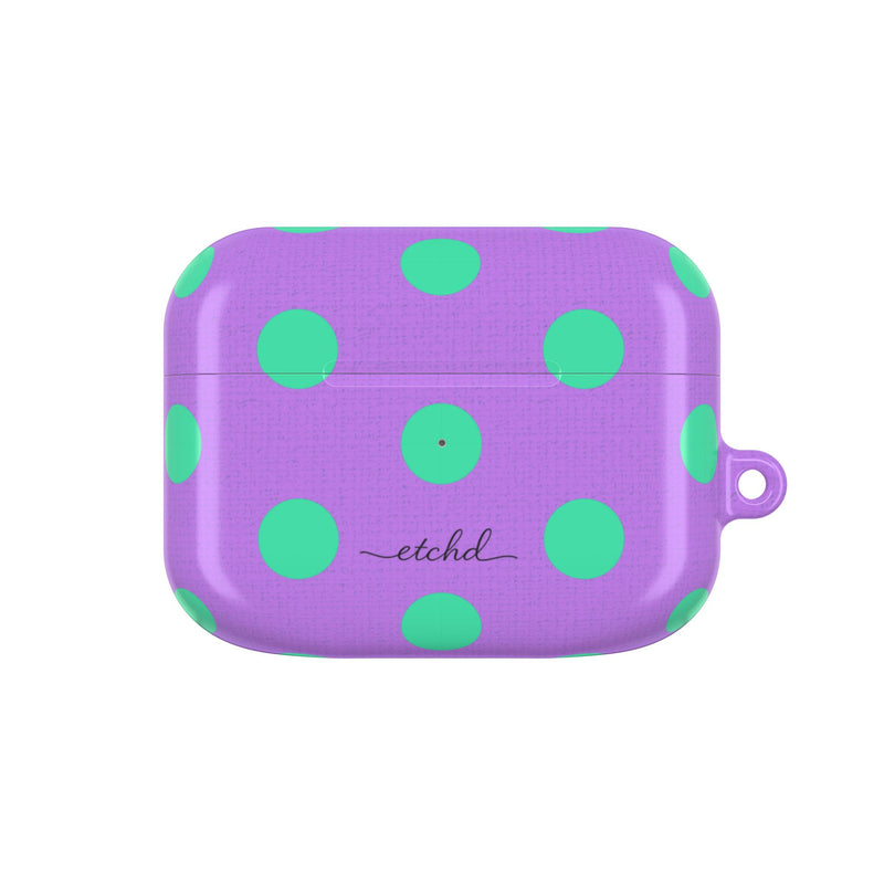 Hypermint & Lilac Polka Dot AirPod Case by etchd