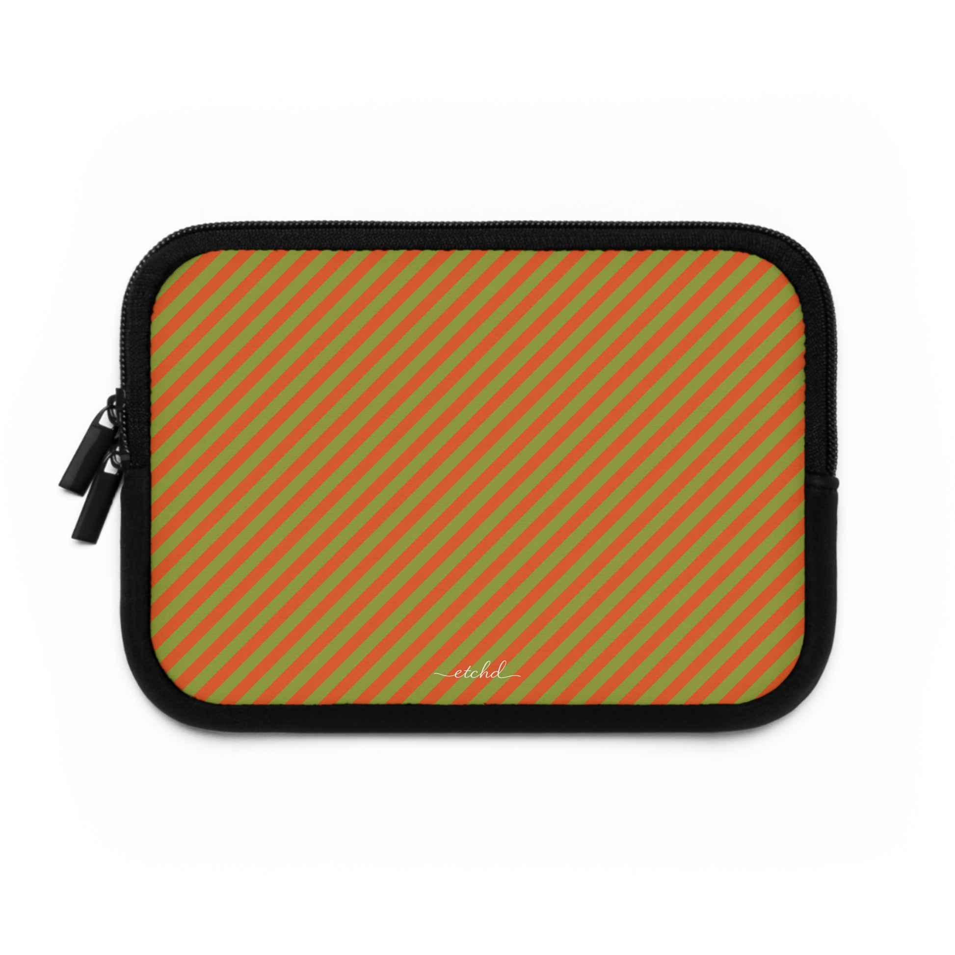 Persimmon And Wasabi Diagonal Laptop Sleeve by etchd, view 2