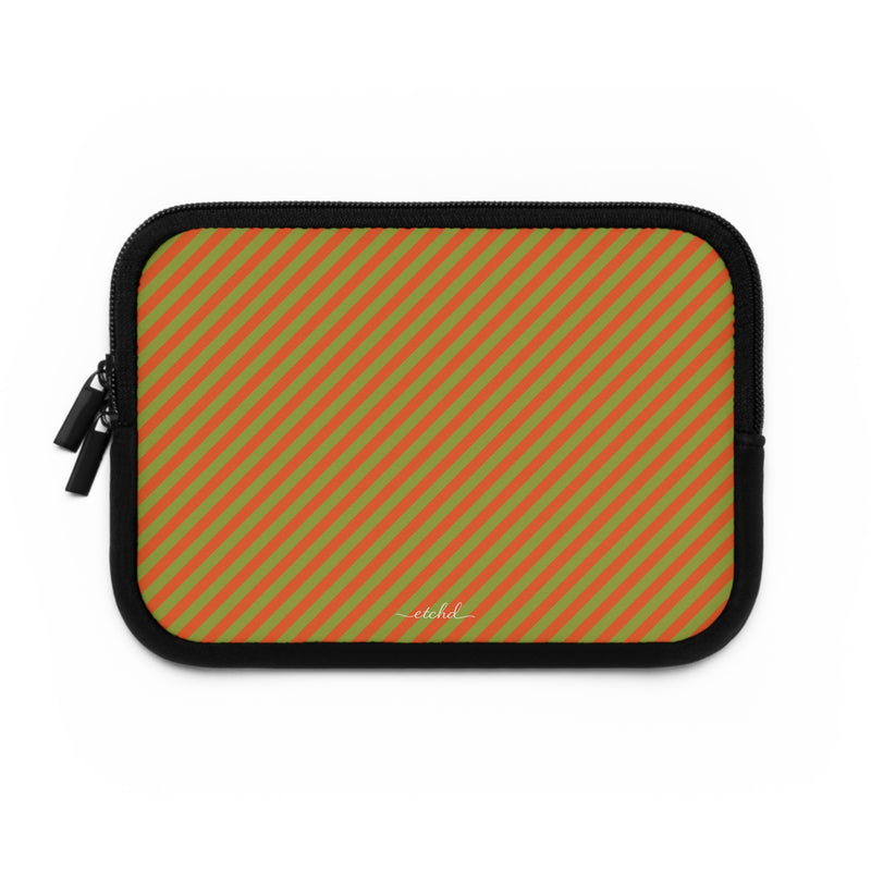 Persimmon And Wasabi Diagonal Laptop Sleeve by etchd, view 2
