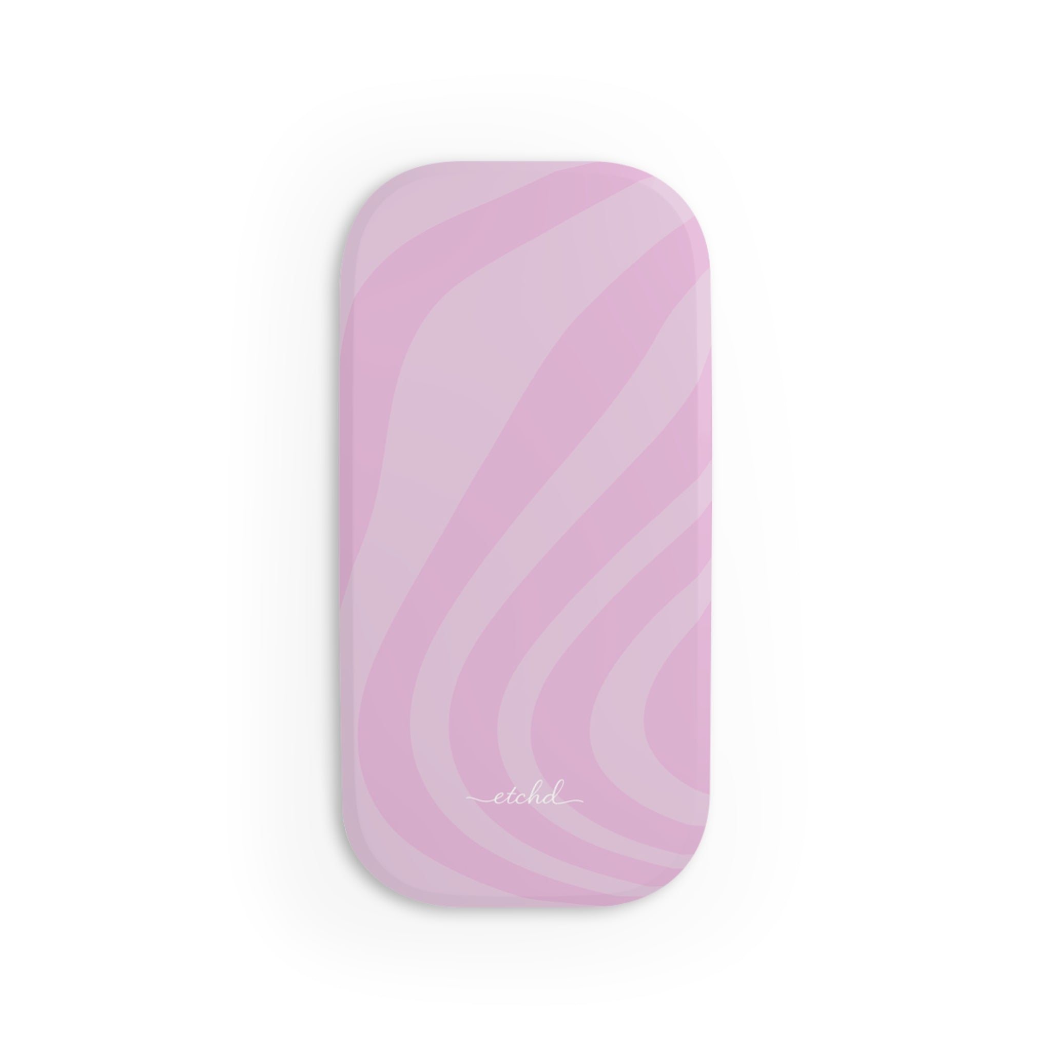 Pink Curved Lines Click-On Phone Grip by etchd, view 2