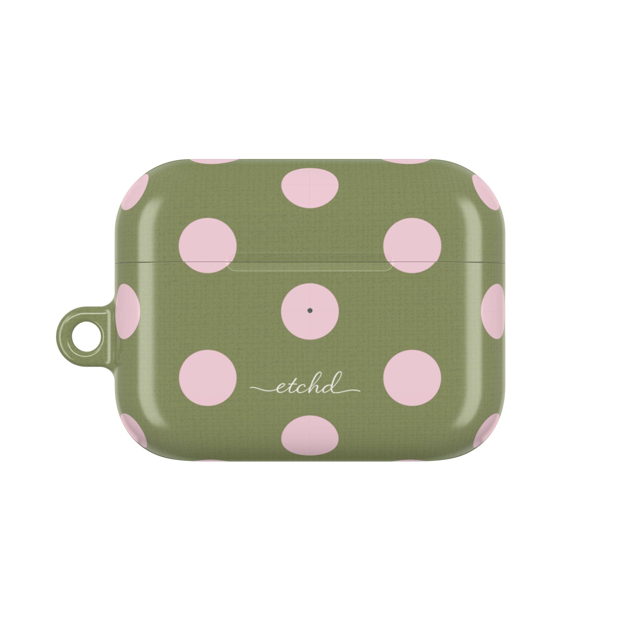 Pink & Green Polka Dot AirPod Case by etchd, view 2
