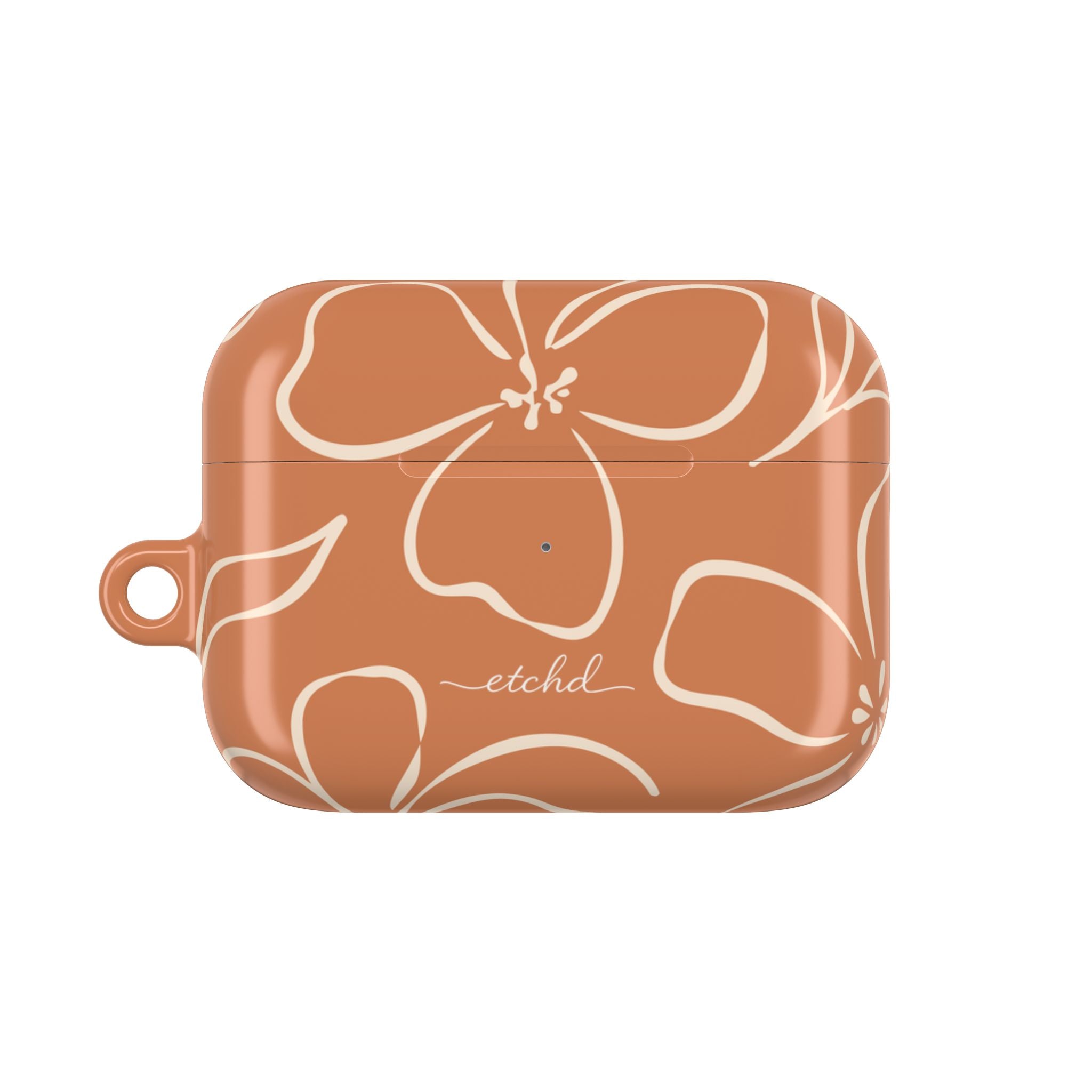 Terracotta & Cream Floral AirPod Case by etchd, view 2