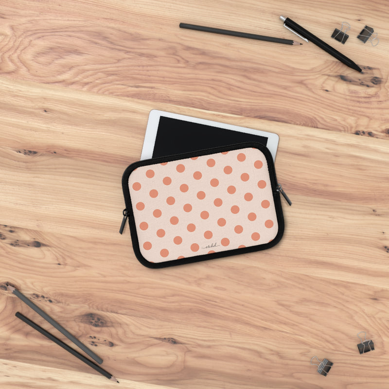 Coral Polka Dot Laptop Sleeve by etchd, view 14