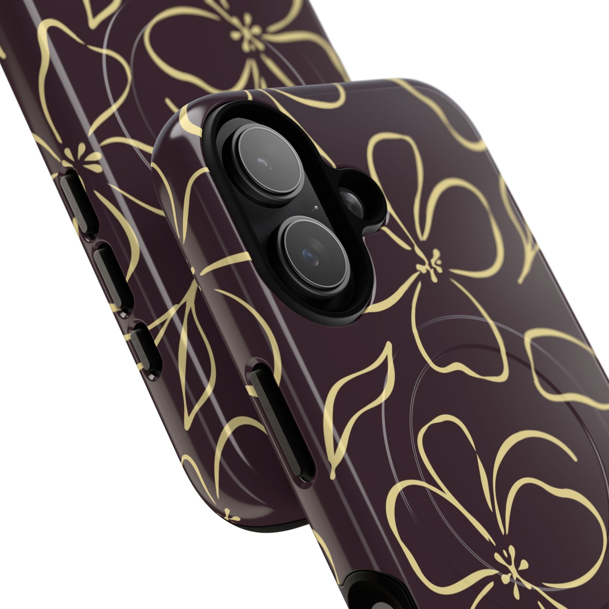 Plum & Butter Floral Magnetic Phone Case by etchd, view 87