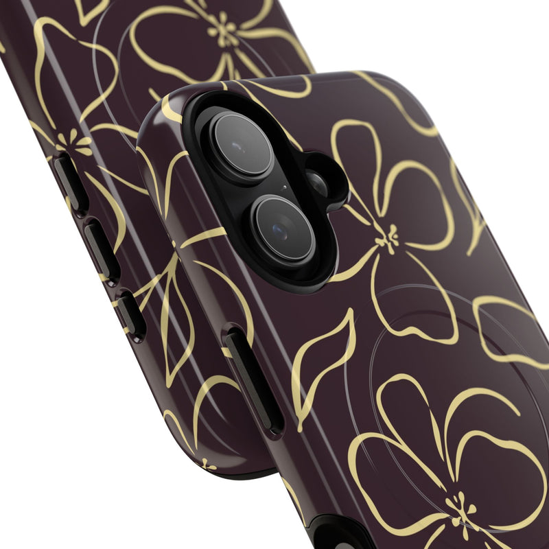 Plum & Butter Floral Magnetic Phone Case by etchd, view 87