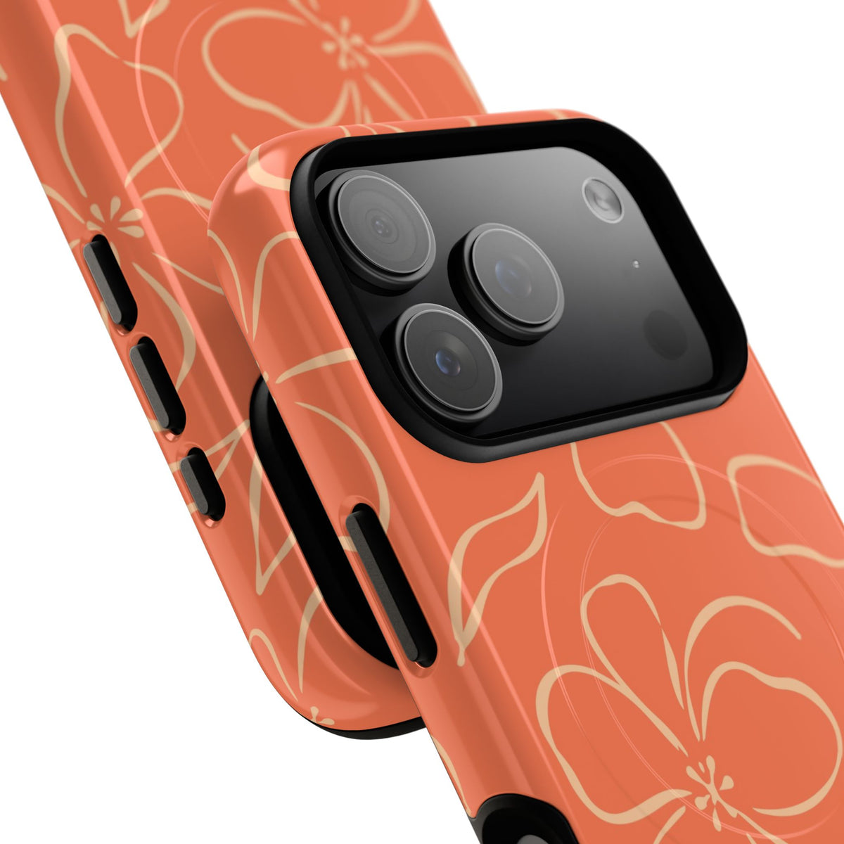 Coral & Peach Floral Magnetic Phone Case by etchd, view 99