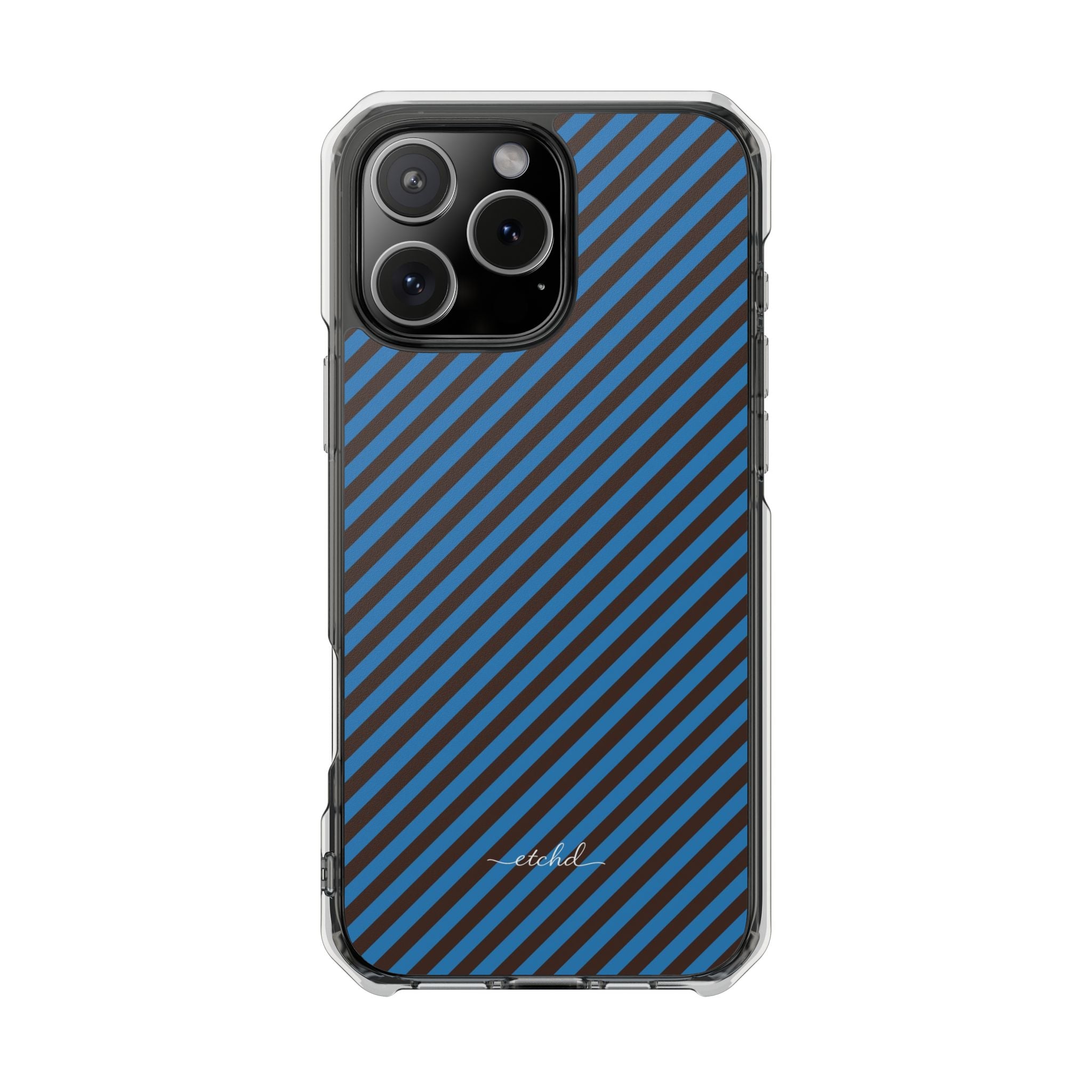 Espresso And Cerulean Diagonal Clear Magnetic Phone Case by etchd