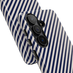 Navy & Cream Striped Diagonal Phone Case by etchd, view 209