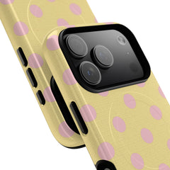 Pink & Butter Polka Dot Magnetic Phone Case by etchd, view 99