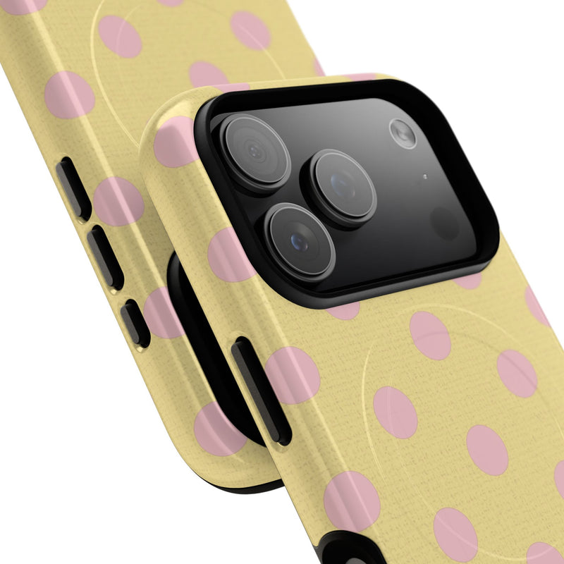 Pink & Butter Polka Dot Magnetic Phone Case by etchd, view 99