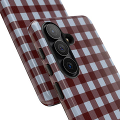 Blue & Cherry Gingham Phone Case by etchd, view 209