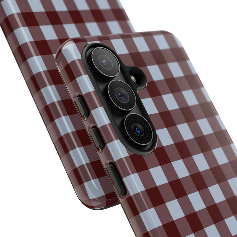 Blue & Cherry Gingham Phone Case by etchd, view 209