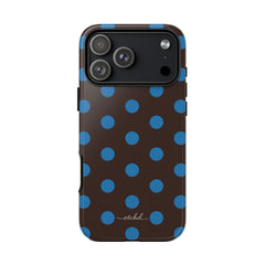 Cerulean & Espresso Polka Dot Phone Case by etchd, view 59