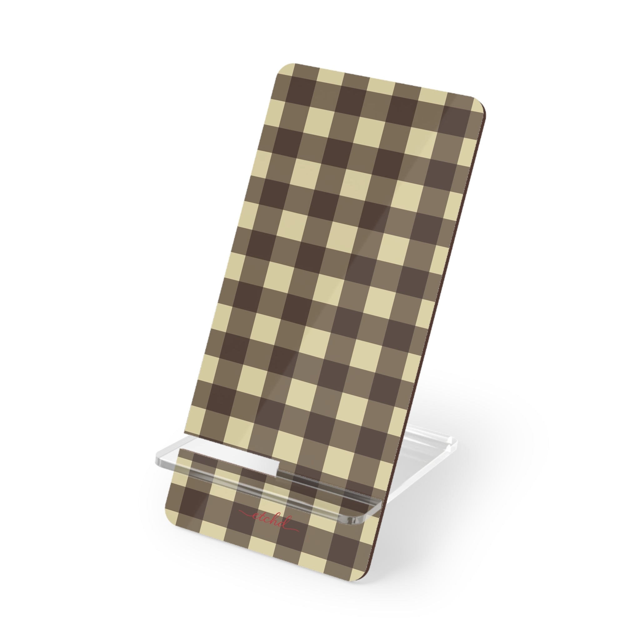 Butter & Brown Gingham Phone Stand by etchd