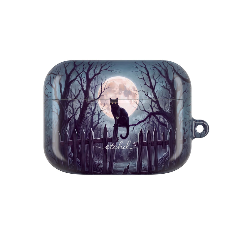 Midnight Cat AirPod Case by etchd