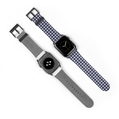 Navy & Cream Gingham Smartwatch Strap by etchd, view 10
