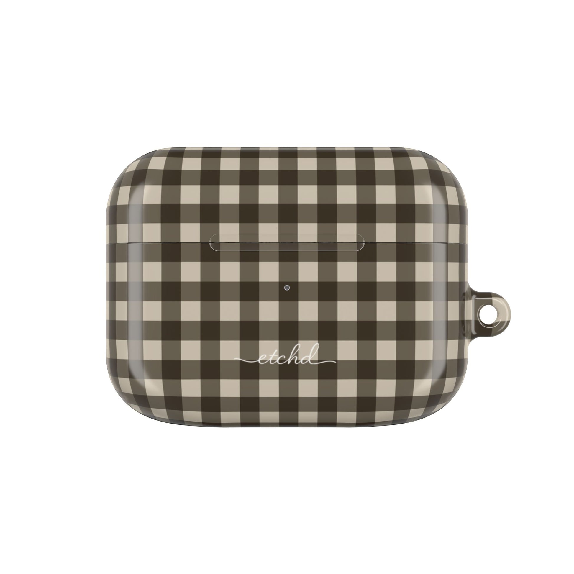 Cream & Brown Gingham AirPod Case by etchd