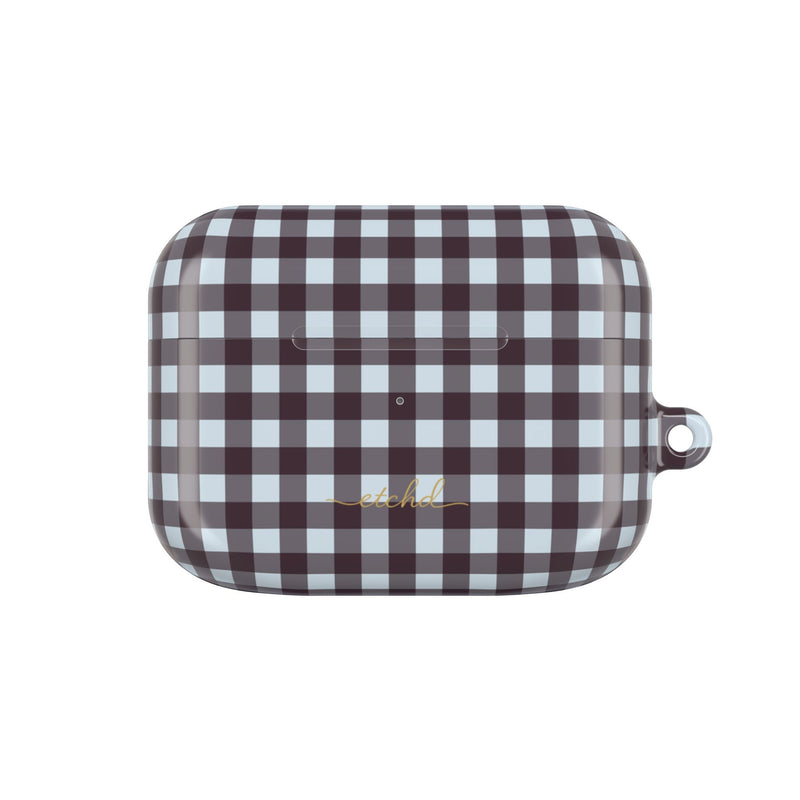Blue & Plum Gingham AirPod Case by etchd